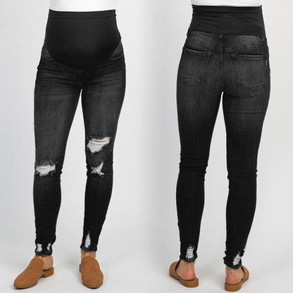 Ripped maternal jeans