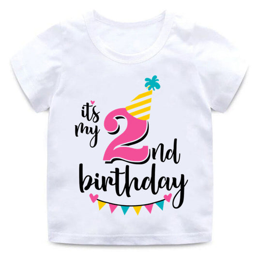 Children's Birthday Number Print Short Sleeve