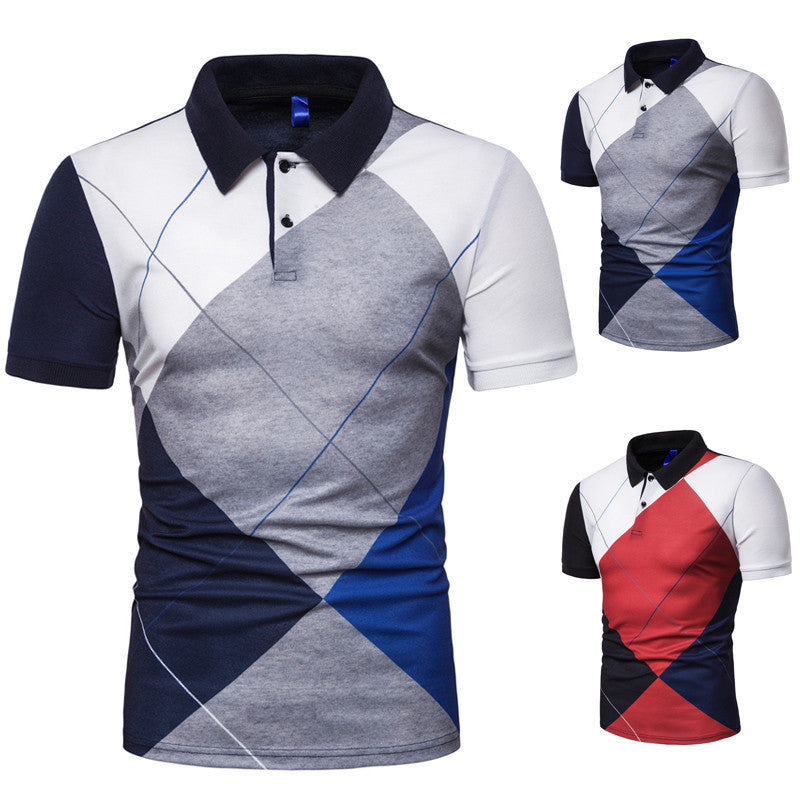 Printed Short-sleeved Lapel T-shirt POLO Shirt