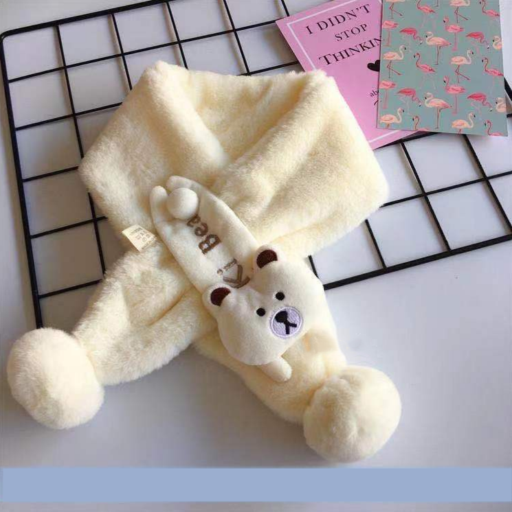 Children's Windproof Plush Thick Knitted Warm Cute Scarf