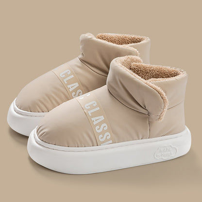 Wear Resistant Plush Warm Down Slippers