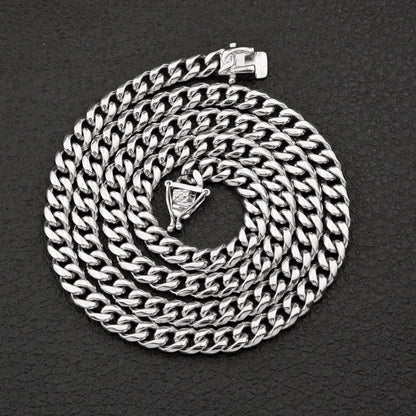 Stainless steel round men's Cuban necklace