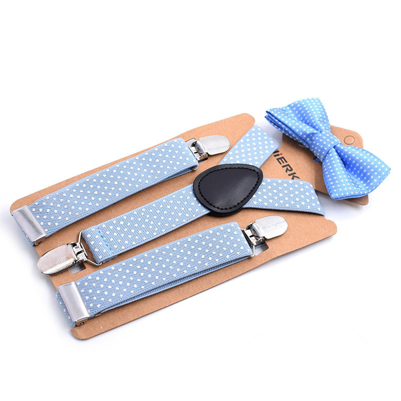 Elastic Boys Suspender Bowties Set bretelle bambino Wedding Bowties Suspenders Baby Kids Polka Dots Bow Ties braces kids