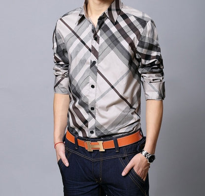 Men's striped shirt long sleeve thin shirt casual clothes