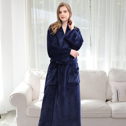 Flannel robe couple pajamas