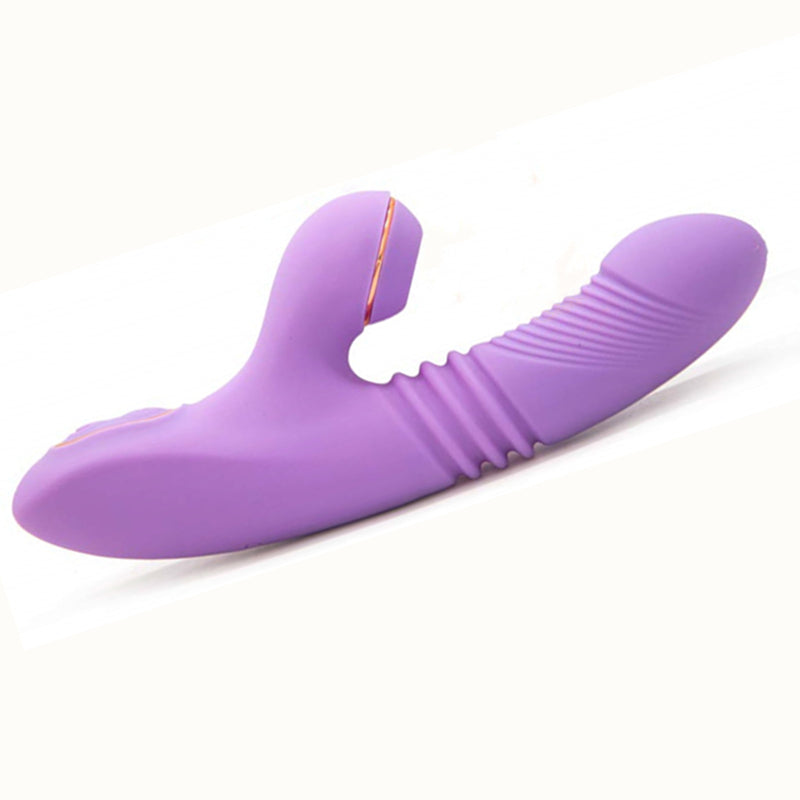 Automatic telescopic sucking vibrator