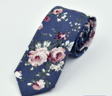 Men Floral Pattern Casual Fashion Cotton Tie 6cm