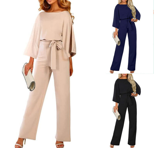 Slim-fit lace-up jumpsuit