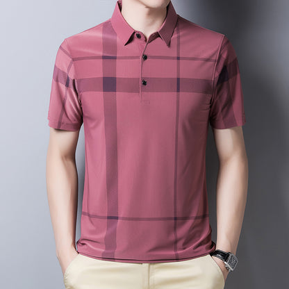 Men's Fashion Ice Silk Short Sleeve T-shirt