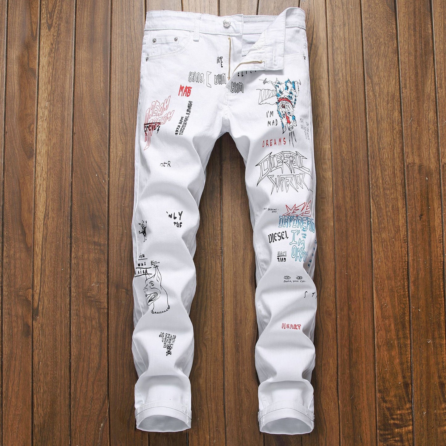 Printed jeans