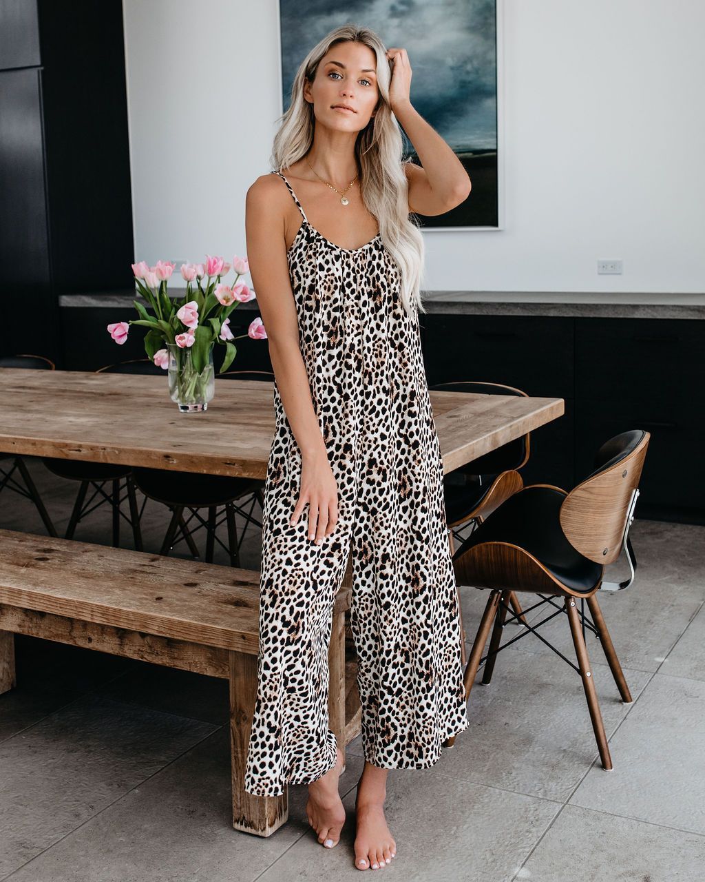 Women's sexy wide-leg jumpsuit