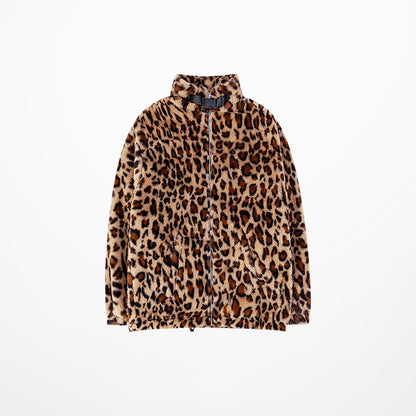 Vintage leopard print puffer jacket