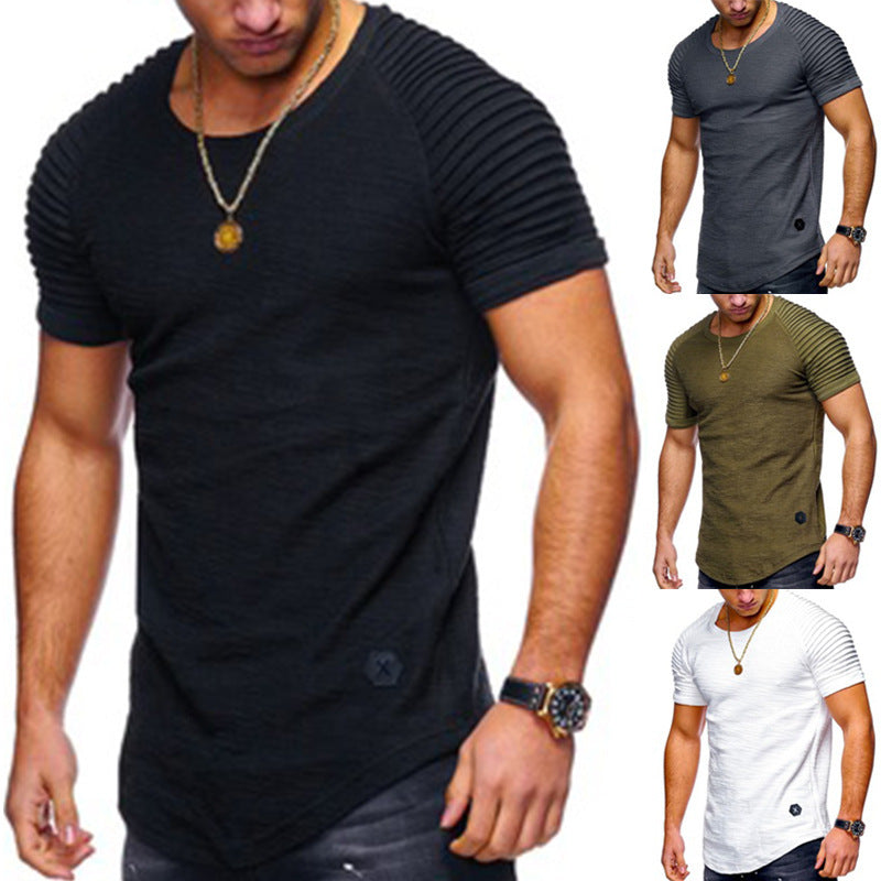 Casual Slim Men's Pullover Round Neck Short Sleeve