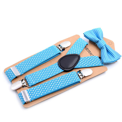 Elastic Boys Suspender Bowties Set bretelle bambino Wedding Bowties Suspenders Baby Kids Polka Dots Bow Ties braces kids