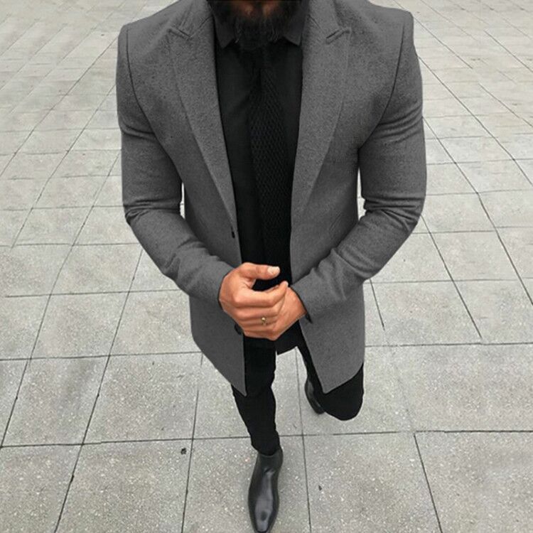 Solid color long sleeve men's formal jacket