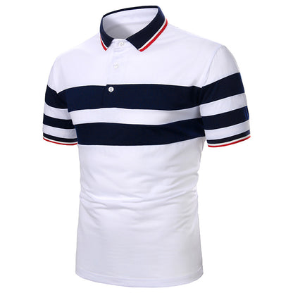 Two-color Stitching Webbing Men's Short Sleeve