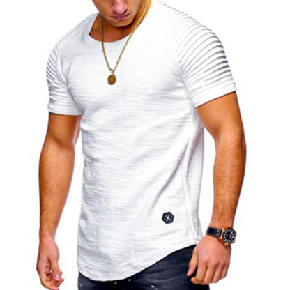 Casual Slim Men's Pullover Round Neck Short Sleeve