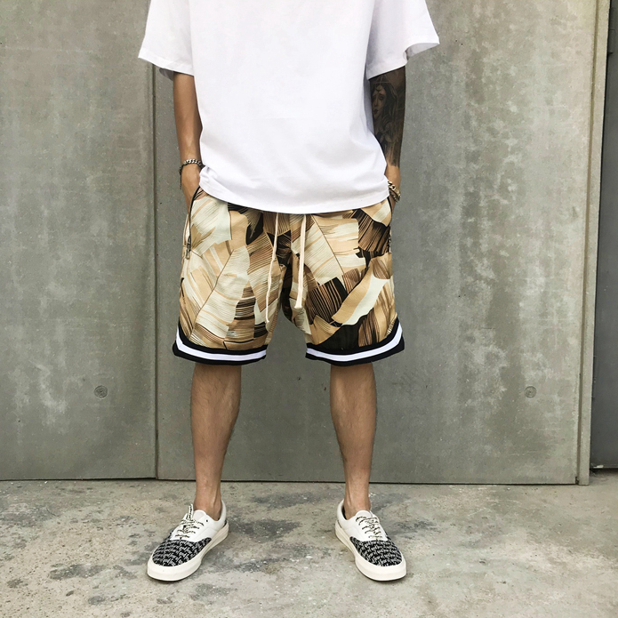 New 2021 Shorts Men Summer hip hop Shorts Floral Plaid Stripe kanye west shorts Large pocket high street Haren shorts