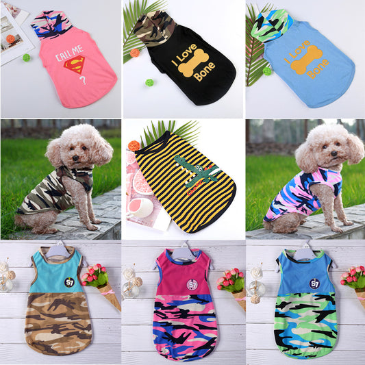 Spring and summer Teddy Bichon small dog vest T-shirt