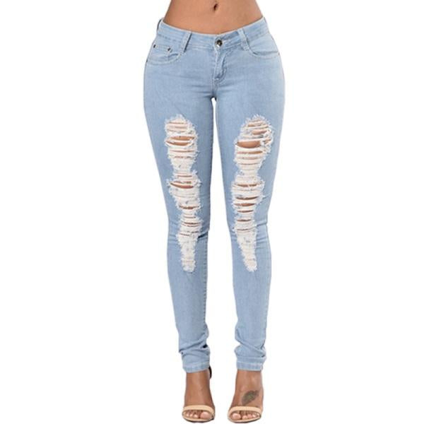 Ripped Jeans For Women 2021 Women Jeans Pencil Pants Denim Jeans