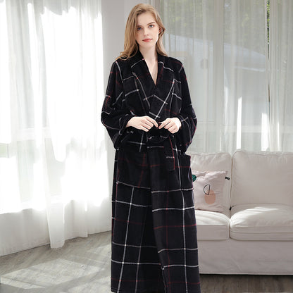 Flannel robe couple pajamas