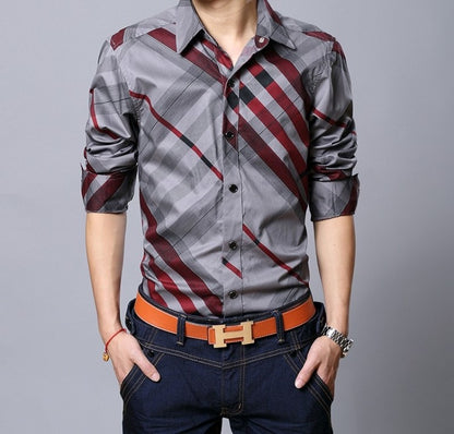 Men's striped shirt long sleeve thin shirt casual clothes