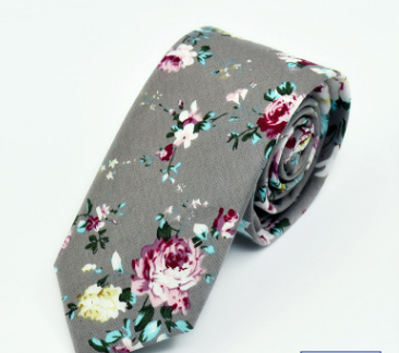 Men Floral Pattern Casual Fashion Cotton Tie 6cm