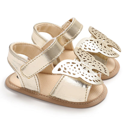 Butterfly baby sandals PU leather baby girls boys Nonslip soft soled Casual Sandals