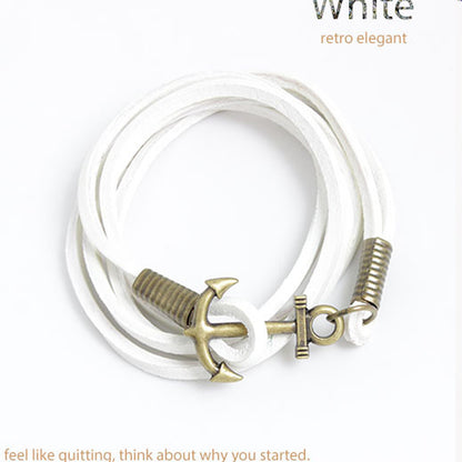 Fashion All-Match Simple Leather Anchor Bracelet