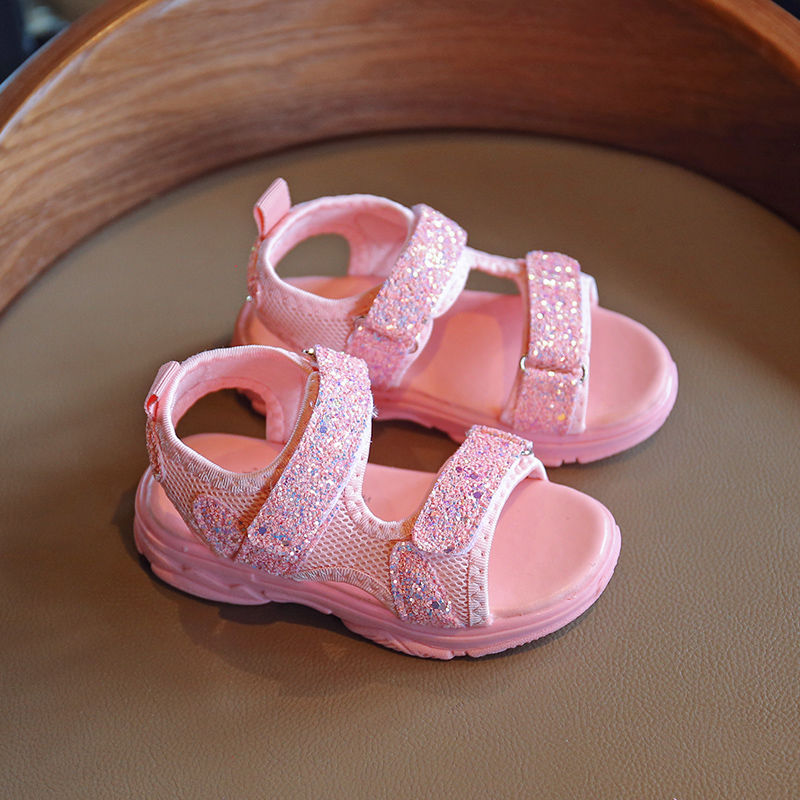 Non-Slip Beach Shoes Female Treasure Sequined Soft Sole Baby Princess Shoes