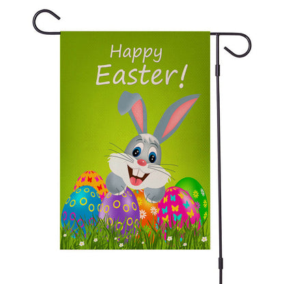 Spring Easter Burlap Garden Flag