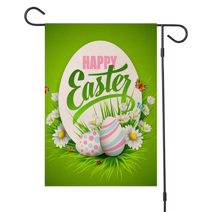 Spring Easter Burlap Garden Flag