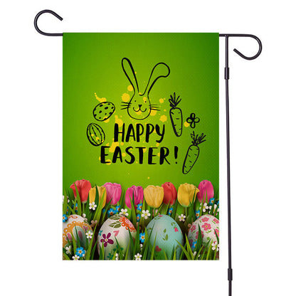 Spring Easter Burlap Garden Flag