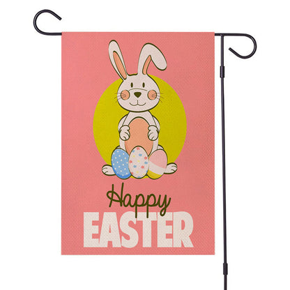 Spring Easter Burlap Garden Flag