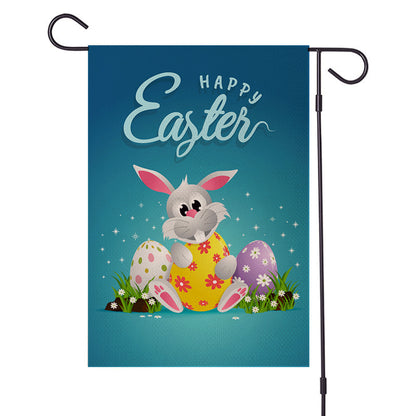 Spring Easter Burlap Garden Flag