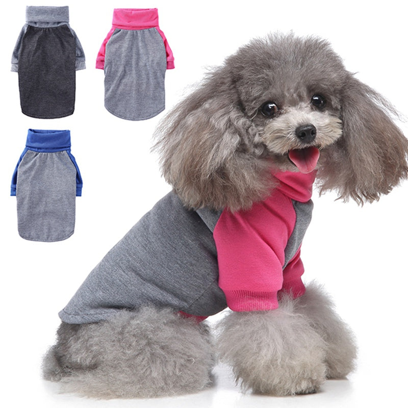 Color Striped Turtleneck Pullover Two-legged Pet Sweatshirt