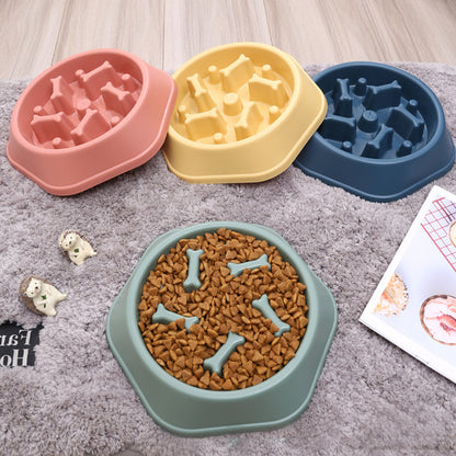 Home Style Bone Choke Prevention Slow Food Bowl Dog Bowl