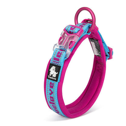 Foreign Trade Pet Dog Collar Traction Adjustable Reflective Soft Diving Fabric