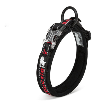 Foreign Trade Pet Dog Collar Traction Adjustable Reflective Soft Diving Fabric