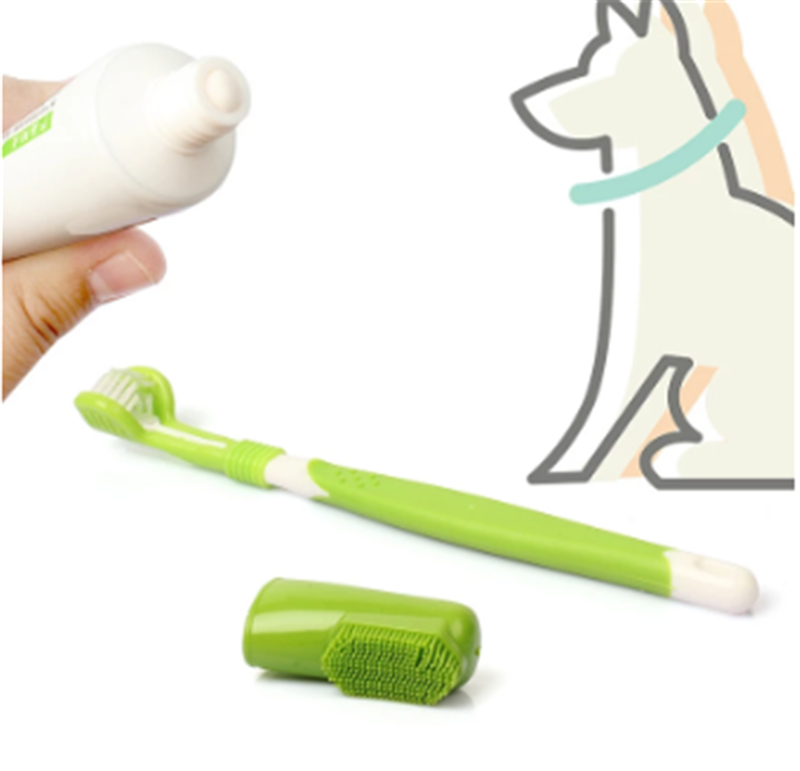 Three-head Toothbrush Silicone Finger Cots