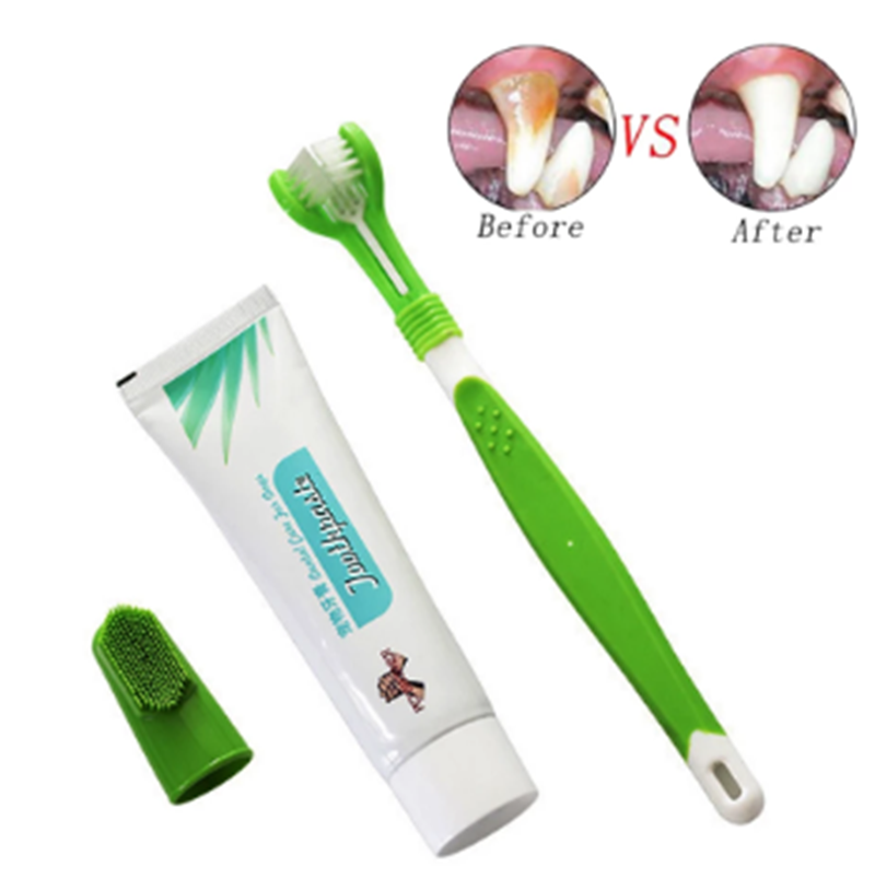 Three-head Toothbrush Silicone Finger Cots