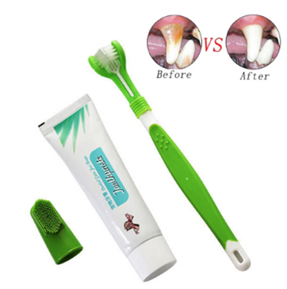 Three-head Toothbrush Silicone Finger Cots