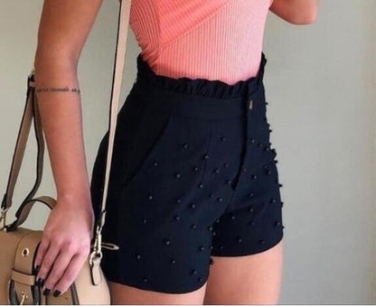 Women's Shorts Cannon Beads Solid Color Sexy Shorts Women