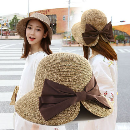 Big Bow Split Sunshade Hat Summer Vacation Sunshade Beach Hat