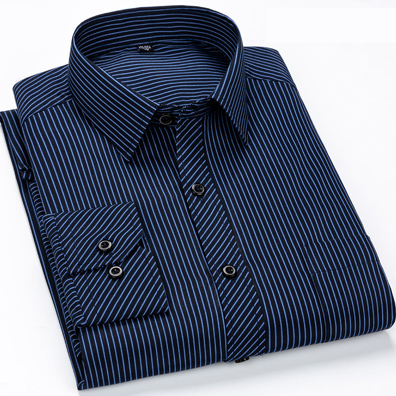 Men's Pinstripe Long-Sleeved Comfortable Shirt