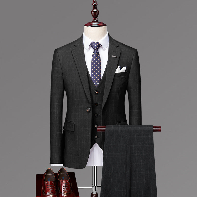 Casual Formal British Plaid Suit