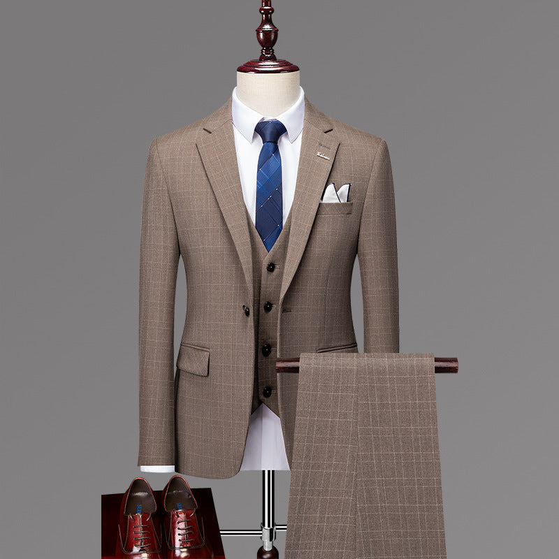 Casual Formal British Plaid Suit