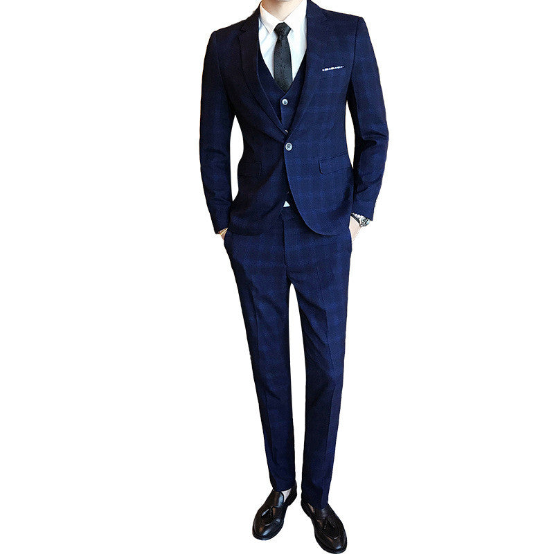 Slim-fit Fashion Suit Three-piece Men's Casual Suit