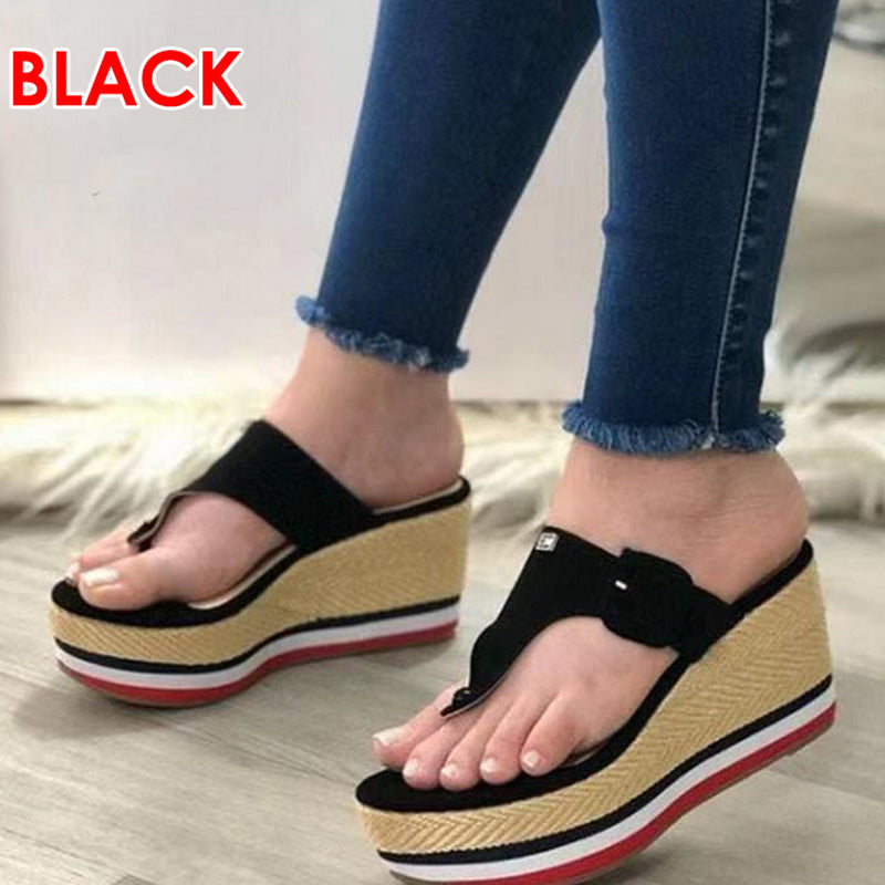 Women's Hemp Rope Platform Wedge Slippers