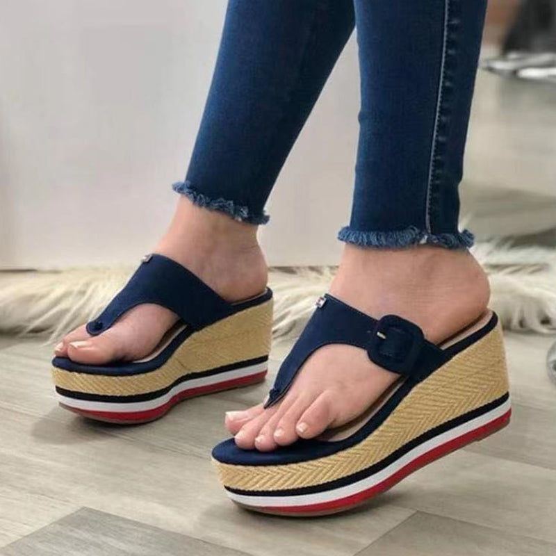 Women's Hemp Rope Platform Wedge Slippers